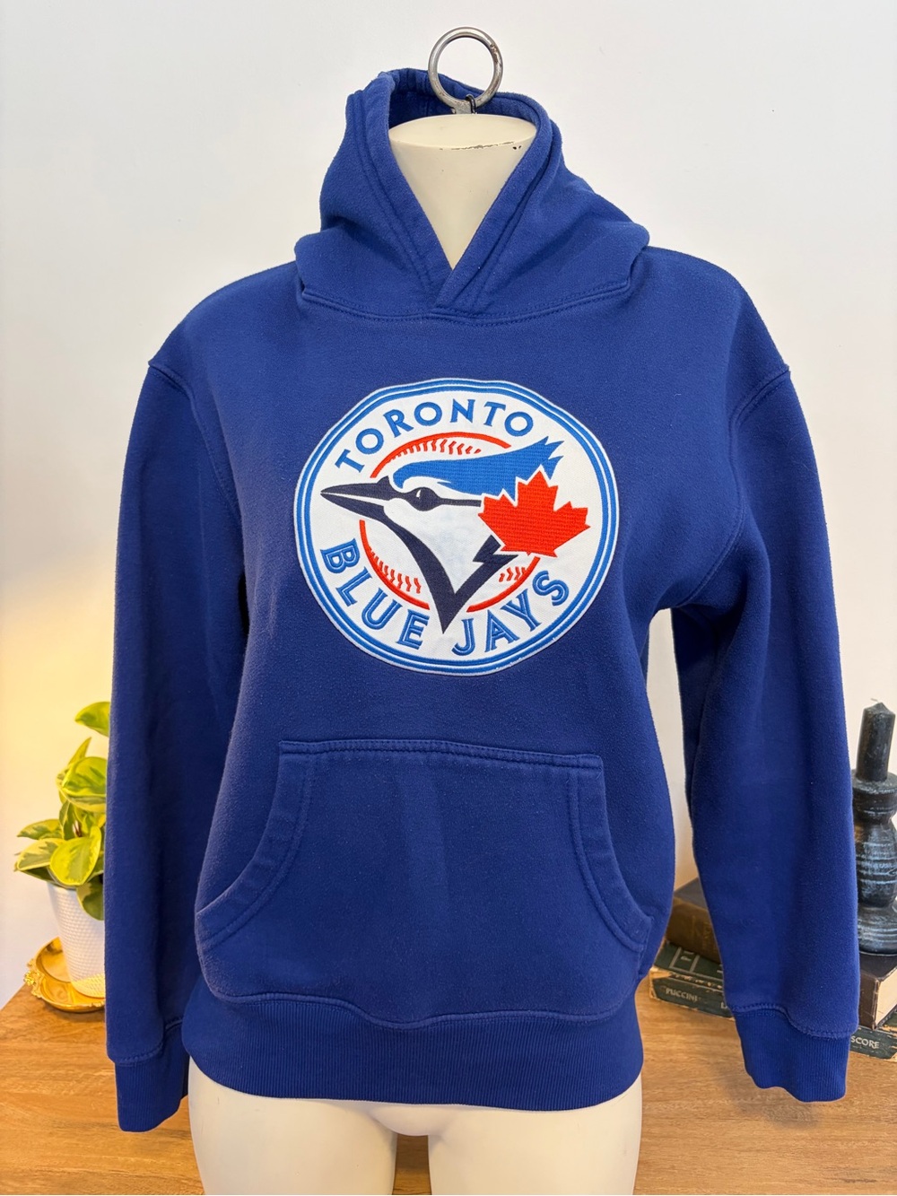Toronto Blue Jays Royal Blue Logo Hoodie Size youth L/G MLB Baseball Pullover